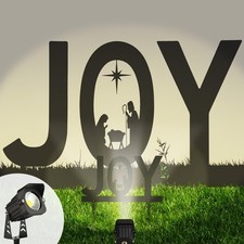 Honoson Christmas Decorations Outdoor Nativity Scene Joy Metal Black