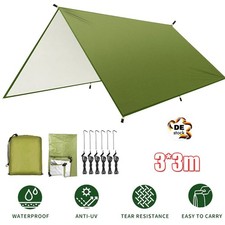 Wasserdichtes Tarp Outdoor Zeltplane Sonnensegel Plane 3x3m Armeegrün Camping