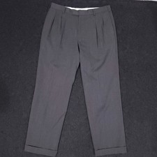 Brooks Brothers Wool Dress Pants Mens 36x30 Madison Fit Gray Cuffed Trousers