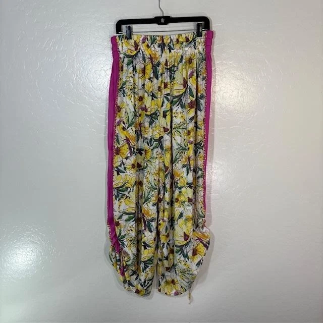 Pantalones para mujer Intimately Free People grandes amarillos florales harén boho cordón Foto 4 de 4