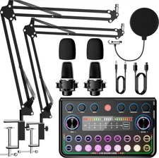 Set All-in-One per Podcast Pro Mixer da studio con Due microfoni a condensatore