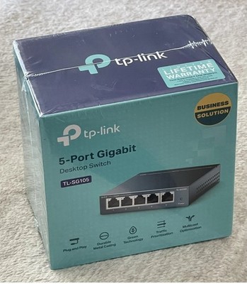 TP-Link TL-SG105, 5 Port Gigabit Unmanaged Ethernet Switch, Network Hub - Sealed