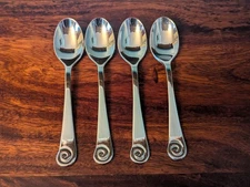 Robert Welch Ammonite Bright Glossy Set of 4 Teaspoons Stainless Steel China