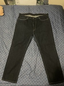 Levi's Men's Blue Dark Wash Straight Mid Rise Stretch Denim Jeans Zip Button