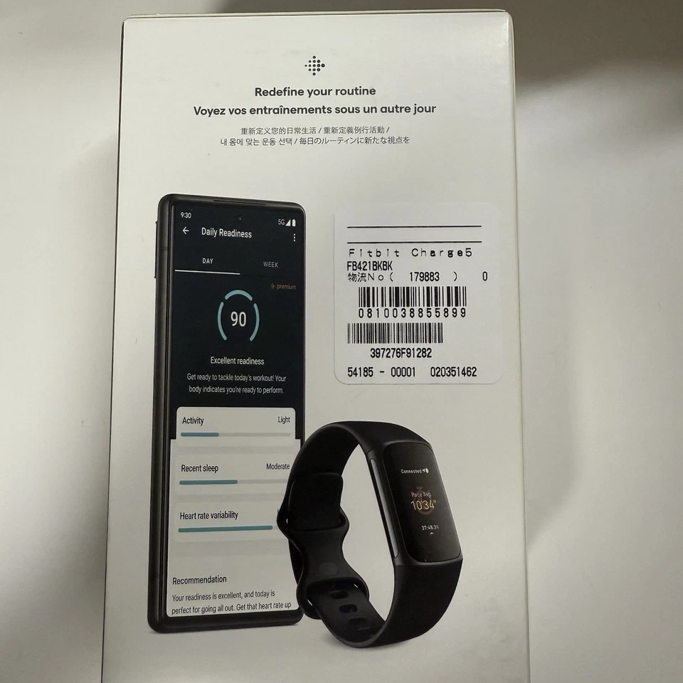 Neu Fitbit Charge 5 Fitness & Gesundheit Tracker One Größe Schwarz/Graphit FB421 - Bild 4 von 4