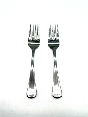 Set of 2 Vintage  Hampton Silversmiths Stainless Salad Forks 6  Rare 18/10