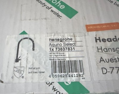 Hansgrohe Aquno Select 73837831 Pull Down 3-Spray Kitchen Faucet Polished Nickel