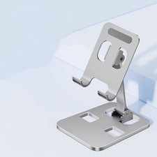 Universal Adjustable Foldable Phone iPad Tablet silver Metal Stand Holder Desk