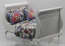 Dollhouse Miniature Candlewood  One Inch Scale 1:12 Sleigh bed by Concord