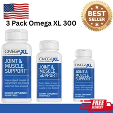3Pack Omega XL 300 Capsules-Green Lipped Mussel Joint & Muscle Relief Supplement