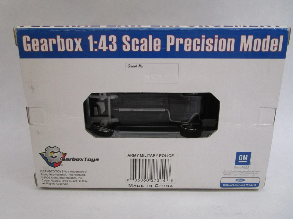 Gearbox Chevy Impala Diecast 1:43 Scale Army Military Police Department - Image 3 of 3