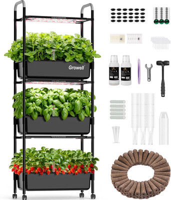 Hydroponics Growing System Kit, 81 Pods Vertical Indoor Herb Garden with Smart L