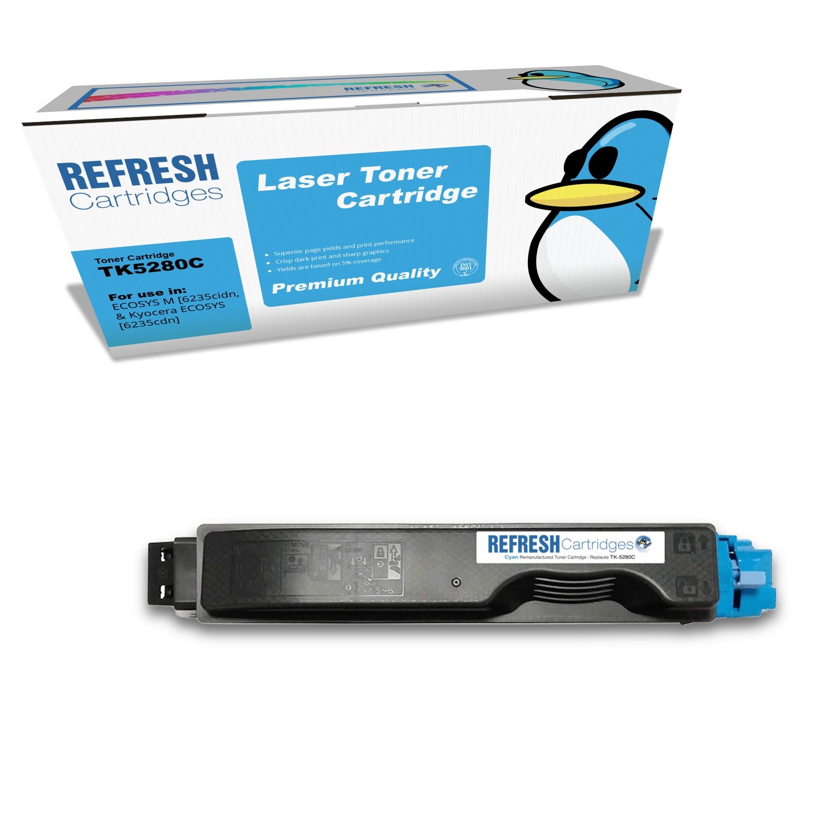 Refresh Cartridges Cyan TK-5280C Toner Compatible With Kyocera Printers