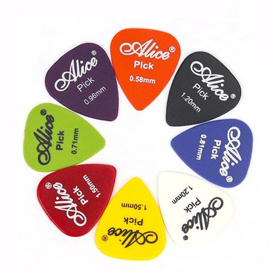 Alice Gitarren Plektren 50 Stück Standard 0.58 1.5mm Mix Matt Set