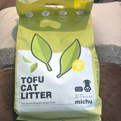 michu Green Tea Tofu Cat Litter, Clumping Litter, 6L (5.5 lb)