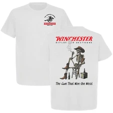 Winchester T-shirt/Sweater/Hoodie, Skeleton Cowboy Smoking, The Gun That Won The