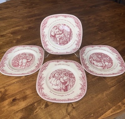 Noble Excellence Twas the Night Before Christmas - Set of 4 Square Salad Plates