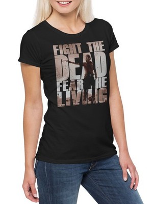 Fight The Dead Fear The Living II Damen T-Shirt Rick Walking Dead Evil Zombie