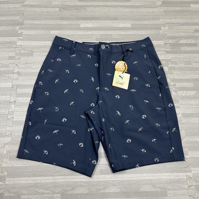 Puma Golf Shorts 9” Arnold Palmer Umbrella Print AOP Mens Size 30 Navy Blue  $95