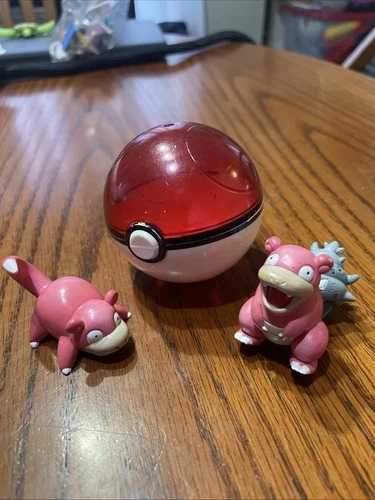Pokémon Tomy Slow Bro and Slowpoke with Tomy Pokeball Figures Vintage Toy