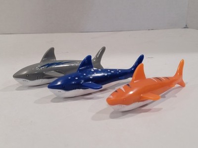Toypedo Torpedo Weighted Sharks Pool Diving Toys Lot of 3 Assorted