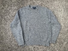 Vintage USA Made Lands’ End Blue Marled Wool Men’s Crewneck Sweater Medium