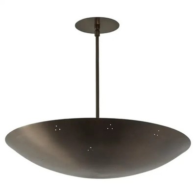 Perforated Patinated Brass Dome Chandelier by Colombocreationz