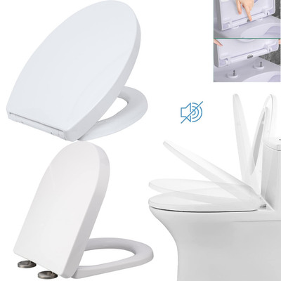 WC Sitz Toiletten Deckel Absenkautomatik Klodeckel Klobrille Close D-Form Oval