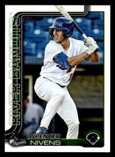 2025 Topps Pro Debut #PD-72 Spencer Nivens Card Quad Cities River Bandits