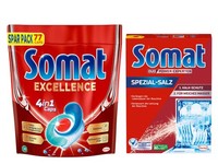 Somat 4In1 Caps 80 Aw Excellence + Somat Duo Power Experten Spezial-Salz 1,2Kg