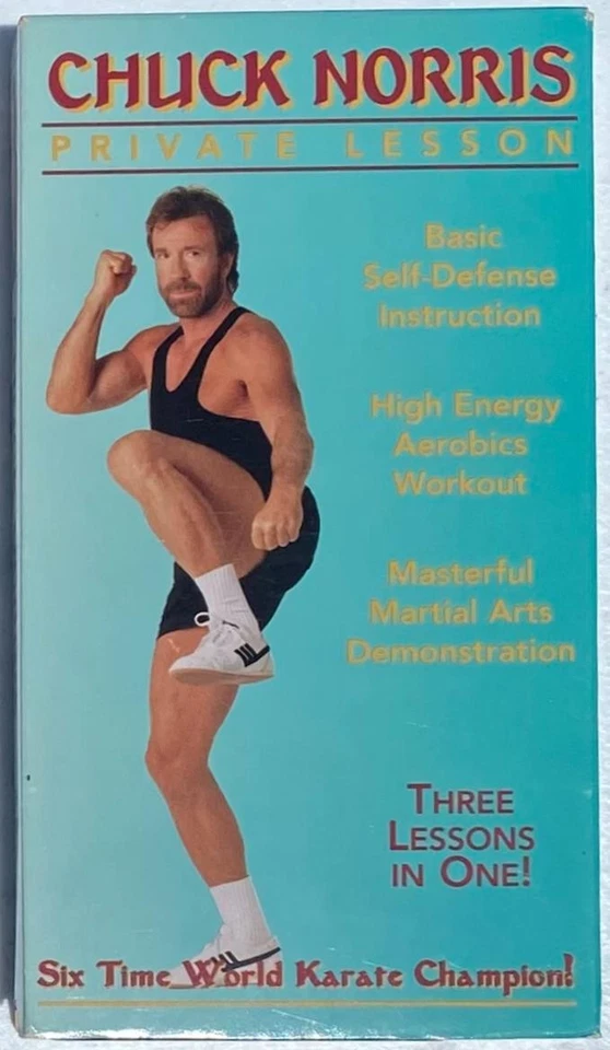 CHUCK NORRIS Private Lesson VHS VIDEO TAPE Martial Arts Fitness RARE ORIGINAL - Image 2 of 4