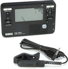 Korg TM-70C Tuner and Metronome with Contact Microphone - Black 2-pack