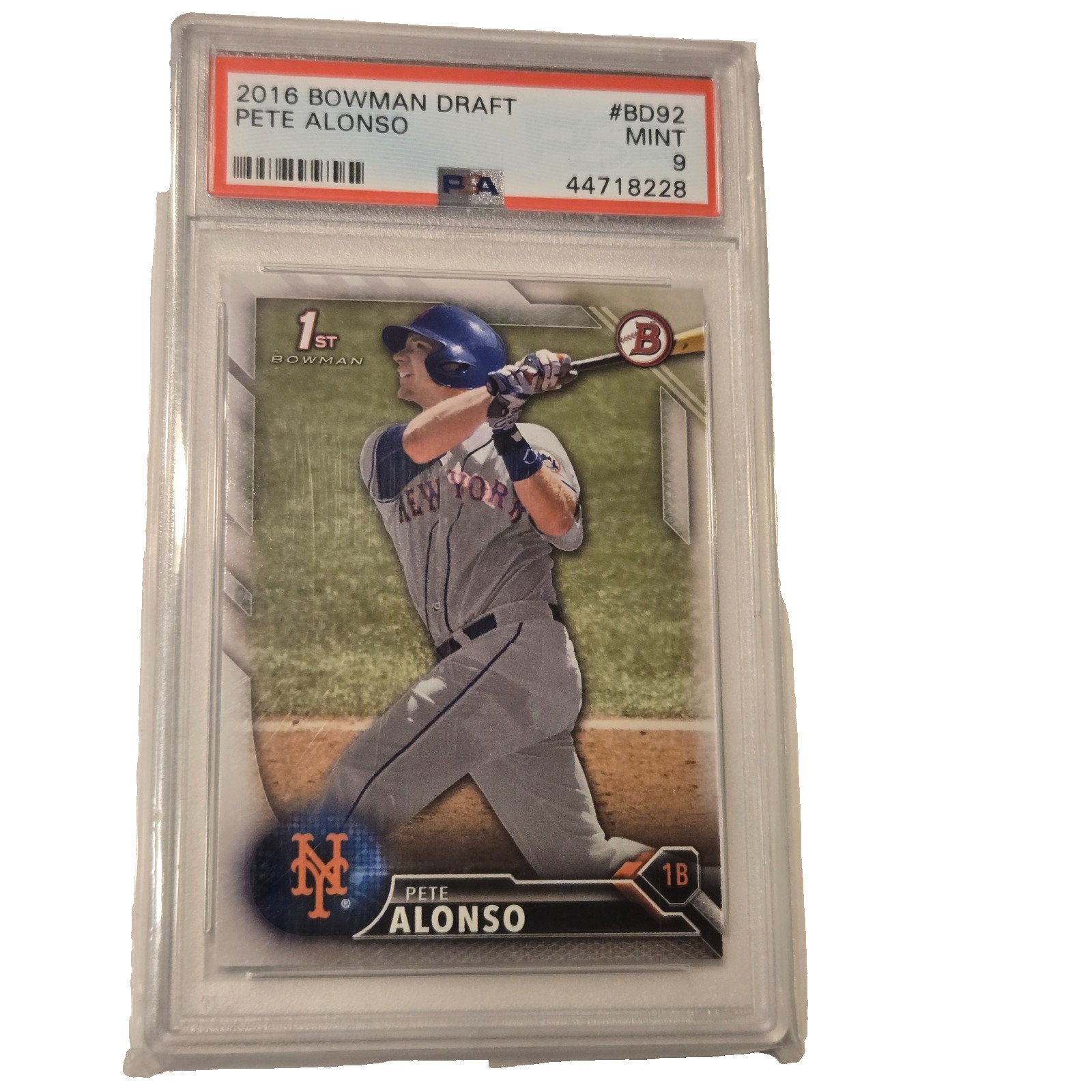 PETE ALONSO 2016 FIRST BOWMAN DRAFT ROOKIE #BD92 PSA 9