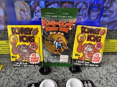 1999 Donkey Kong Trading Card Game Chunky Kong Booster Pack Sealed + 2 Topps DK