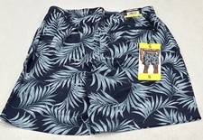 Kirkland Signature Men's Stretch Swim Shorts, Blue Leaves, Size S