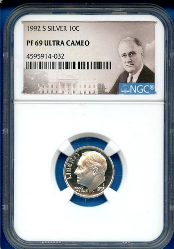 1992 S NGC PR69 Ultra Cameo Roosevelt Dime 10c US Mint Silver Coin PF69 1992-S 