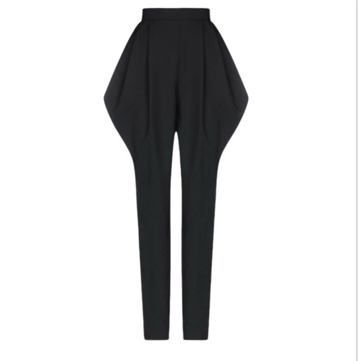 Celine Tuxedo Zouave Women’s Black 100% Wool Structured Balloon Pants Size 36 S