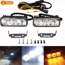 2 Pcs Universal LED Car Daytime Running Light DRL Fog Driving Lamp Waterproof US
