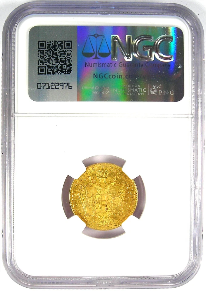 1845 Hungary Gold Ducat Coin 1D - Certified NGC AU55 - Rare Type! - Image 3 of 4