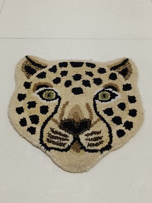 Leopard Face Hand Tufted Rug 1X1 FEET Rug In-Stock Ready To Ship 2 Days ...