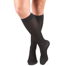 SM Truform Ladies Opaque 20-30 mmHg Knee High Closed Toe Stockings LARGE Black
