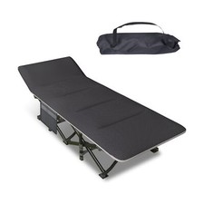 Camping Cot for Adults, Folding Bed with Comfortable Cushion, Tent Portable S...
