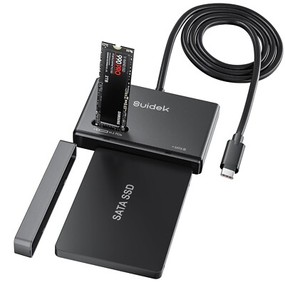 M.2 NVMe SSD Enclosure Adapter Type-C 10Gbps to M.2 and SATA Hard Drive Reade...