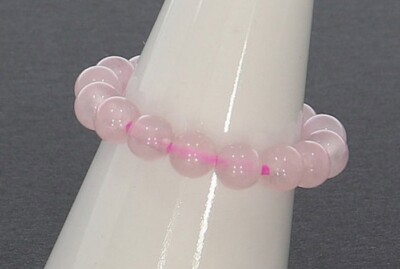  Rosenquarz Edelstein Fingerring Ring Kugel Ø 4mm - Elastik Band    Einzigartige