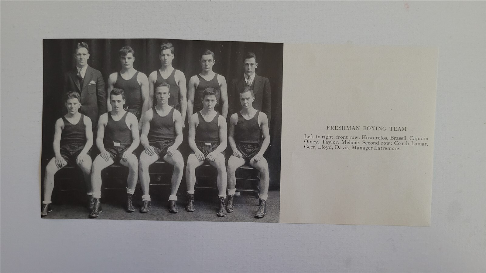 Freshmen Boxing Team Olney Kostarelos 1934 Harvard University Picture ...
