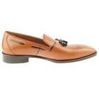 Lorens "Jiro" Tasseled Loafer, Men's Slip-on Dress Leather Shoes, Cognac, Spain