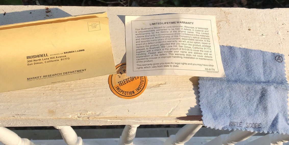 Vintage Jason TargetRite 853 Rifle Scope BOX ONLY! W/Orig Warnty Card