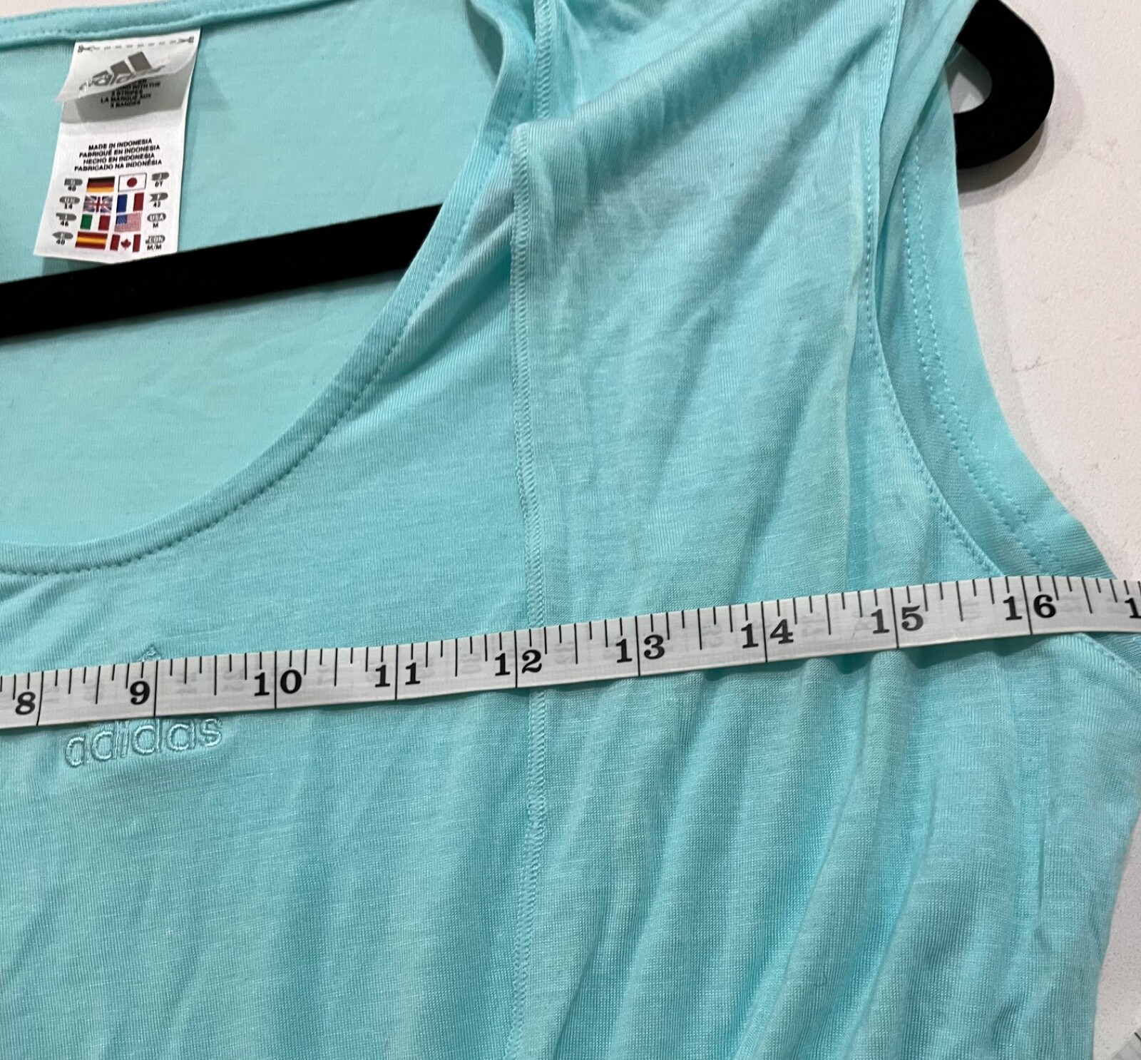 Adidas Women's Size M Basic  Blue Solid Modal Rou… - image 3