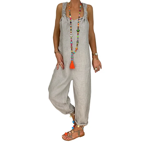 S-5XL tuta donna casual ampia moda salopette tuta da gioco pantaloni salopette - Foto 5 di 30