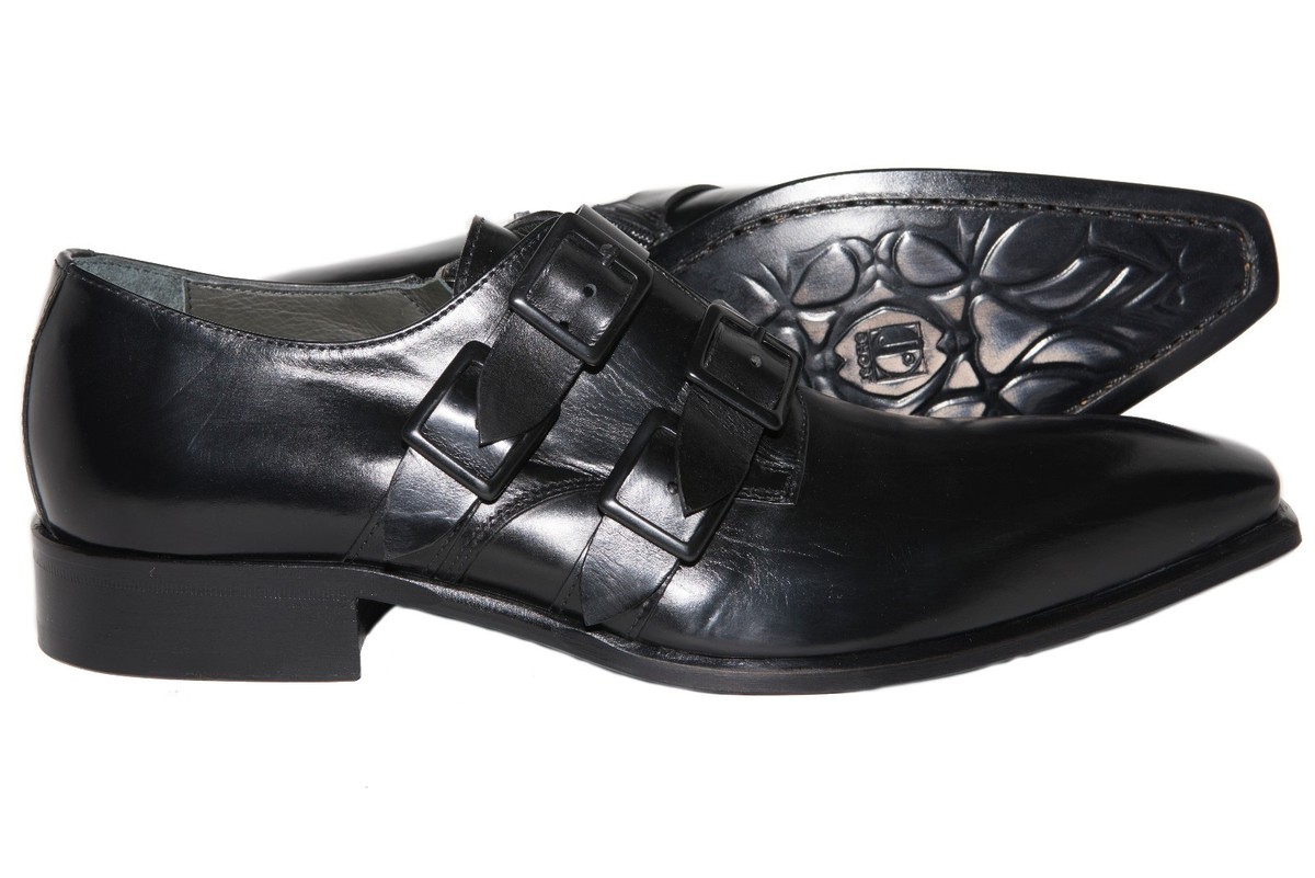 Jo Ghost 880 Italian mens black leather 4 buckles shoe | eBay
